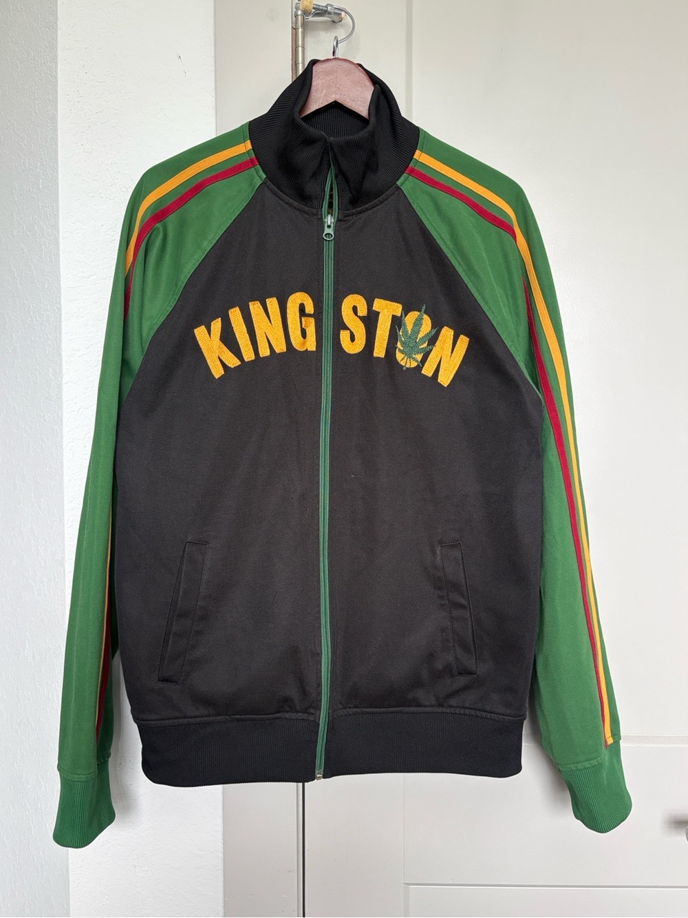 LUCKY BRAND KINGSTON BLACK GREEN FULL ZIP TRACK JACKET MENS XXL